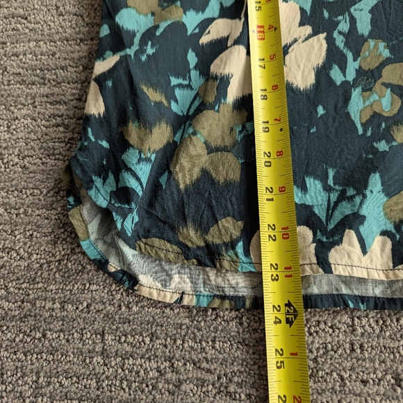 LOFT Floral Flowy Button Up Blouse Top Rayon Long Balloon Sleeve - Picture 5 of 9